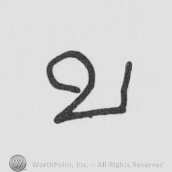 Stylized number 2 with vertical line prolongation