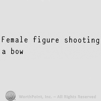 Typed writing "Female figure shooting a bow"