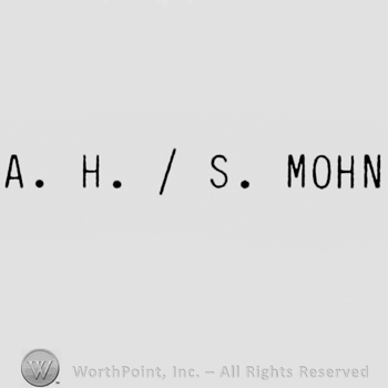 Typed, capital writing "A. H. / S. Mohn"
