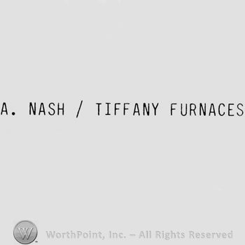 "A. Nash / Tiffany Furnaces" in uppercase