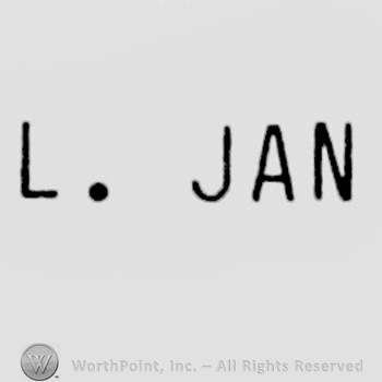 "L. Jan" written in uppercase letters