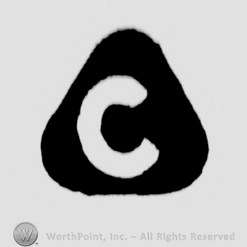 White, uppercase, bold C inside a black triangle with rounded corners