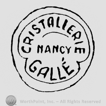 "Cristallerie Nancy Galle" written in a circle with uppercase letters