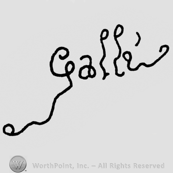"Galle" handwritten, ornamented
