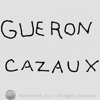 "Gueron Cazaux" handwritten with uppercase letters