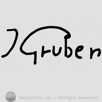 "J Gruber" written with lowercase letters, signature-like