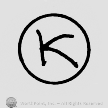 Uppercase handwritten "K" inside a circle