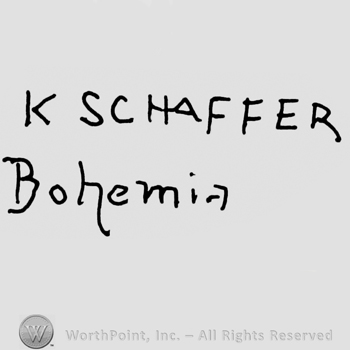 "K Schaffer" with uppercase letters, "Bohemia" written below