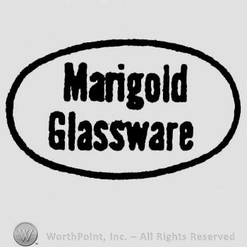 "Marigold Glassware" written inside an oval