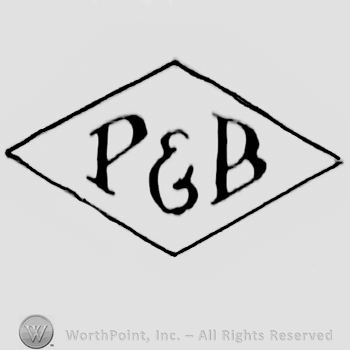 Uppercase "P&B" inside a diamond