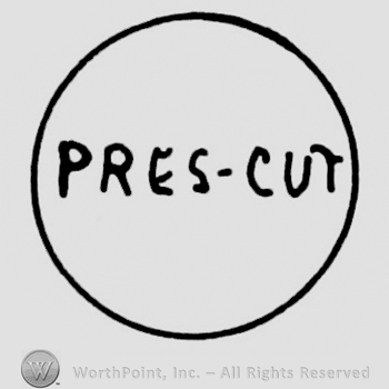 "Pres-Cut" written with uppercase letters inside a circle