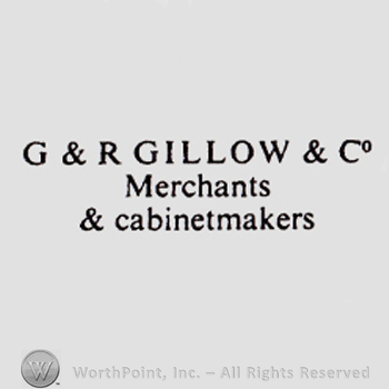 G&R GILLOW & CO written above the MERCHANTS & CABINETMAKERS written.