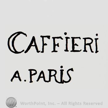 CAFFIERI A. PARIS written; letter C seems like a crescent.