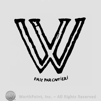 A big W and FAIT PAR CAFFIERI written bellow.