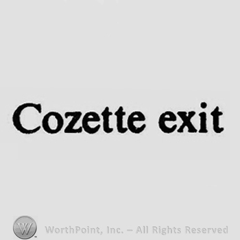 COZETTE EXIT written.