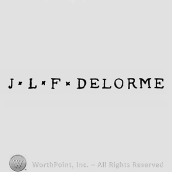 J L F DELORME written with a little star between each initial.