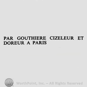 PAR GOUTHIERE CIZELEUR ET DOREUR A PARIS written.