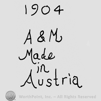 Year 1904; uppercase A&M over Made in Austria written with lowercase letters