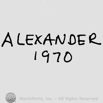Alexander 1970 written with uppercase letters