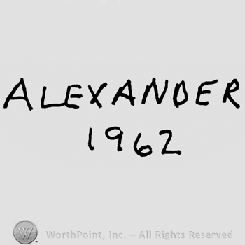 Alexander 1962 written with uppercase letters