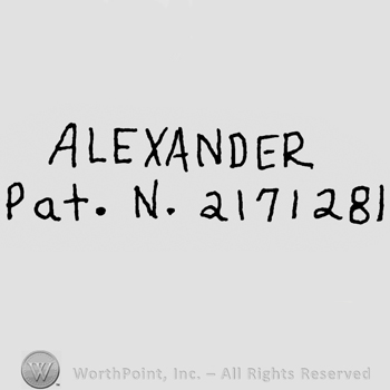 Alexander written with uppercase letters over Pat.N. 2171281