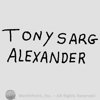 Tony Sarg Alexander written with uppercase letters