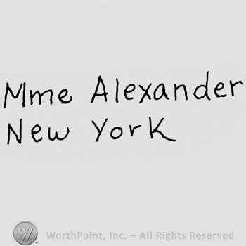 Mme Alexander New York written with lowercase letters
