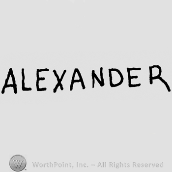 Alexander written with uppercase letters