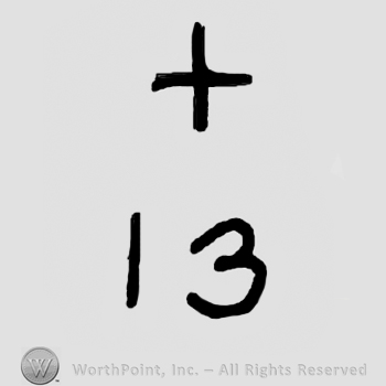 Plus sign and number 13