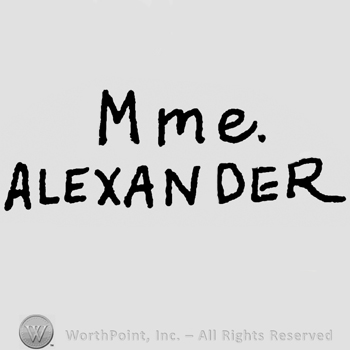Mme with lowercase letters, Alexander with uppercase letters