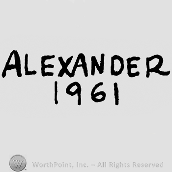 Alexander with uppercase letters and the year 1961