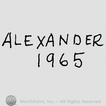 Alexander with uppercase letters and the year 1965