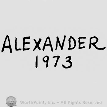 Alexander with uppercase letters and the year 1973