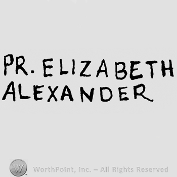 Pr. Elizabeth Alexander written with uppercase letters