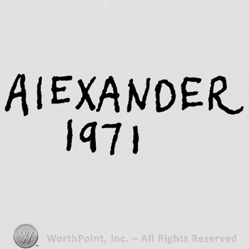 Alexander with uppercase letters and the year 1971