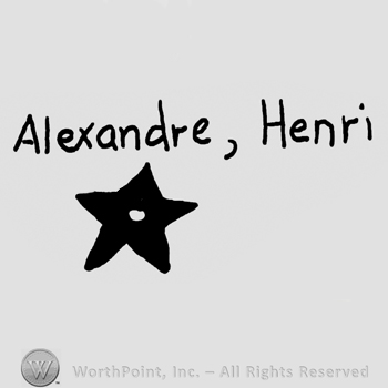 Alexandre, Henri written with lowercase letters over a star