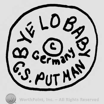 Bye Lo Baby G.S. Putnam written in circle with uppercase letters, Copyright symbol and Germany written with lowercase letters in the center of a circle