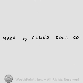 Made by Allied Doll Co.written with uppercase letters