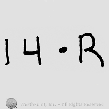Number 14 and capital R