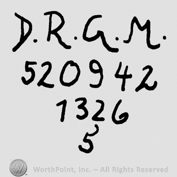 D.R.G.M.with uppercase letters, number 520942 over 1326 over 5