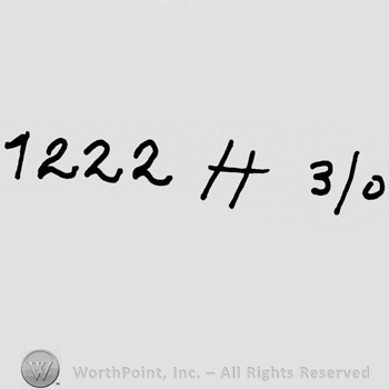 Number 1222, two vertical lines crossed with horizontal line, 3/O