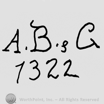 Uppercase A.B.&G. and number 1322
