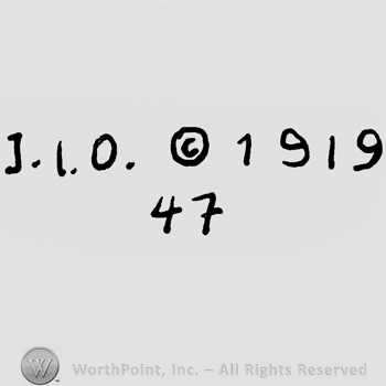 Capital J.I.O., the Copyright sign, number 1919 over number 47