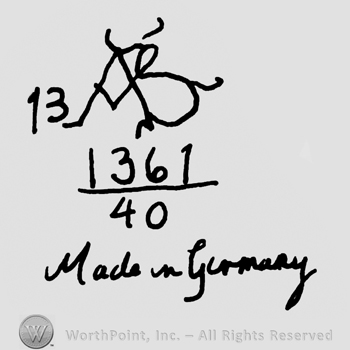 Capital AB precedeed by number 13, number 1361 over number 40, Made in Germany handwritten below