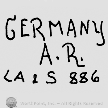 Germany A.R. LA&S written with uppercase letters, number 886