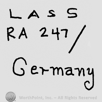 LA&S RA with uppercase letters followed by number 247 and Germany written with lowercase letters