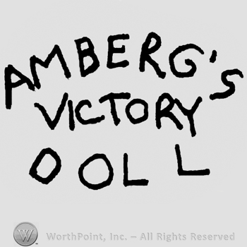 Amberg's Victory Doll written with uppercase letters