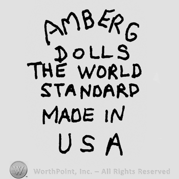 Amberg Dolls The World Standard Made in USA written with uppercase letters