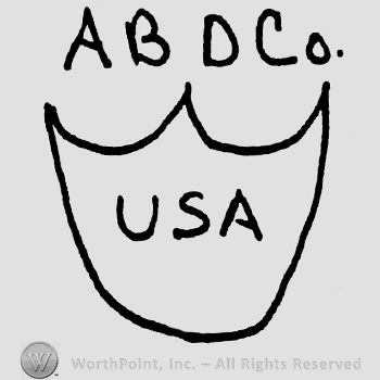 USA with uppercase letters on a shield, capital ABDCO written above with uppercase letters