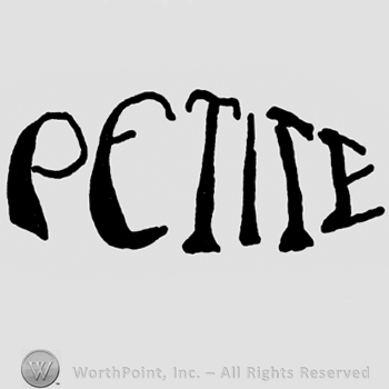 Petite written with uppercase letters